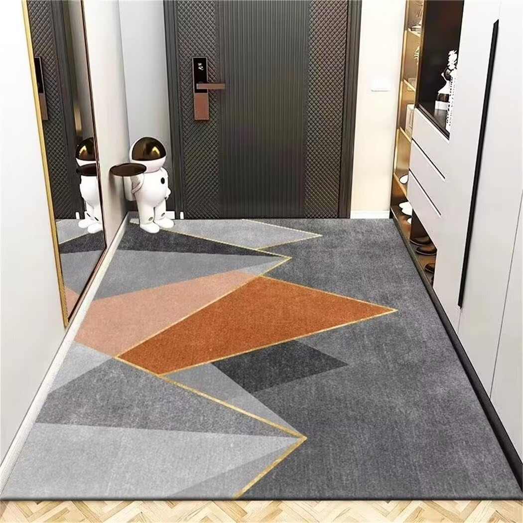 Tapis chambre bebe fille gris à motif géométrique moderne