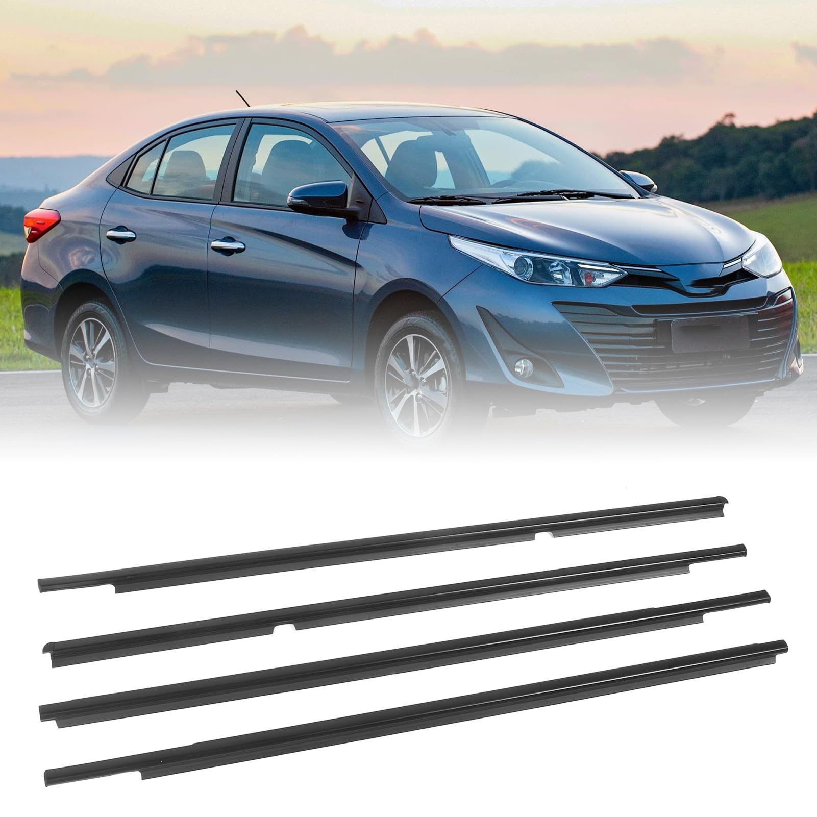Tbest WEATHERSTRIP BET BET Zestaw Premium Wysyłka do Formowania Okienna Wymiana Sedan 2007–2016 4 szt. Materiał ABS