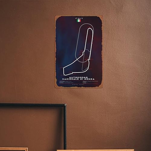 Miniatura 6 de Monza Circuit Poster Metal Sign Tin Metal Retro Wall Decor for Home,Street,Gate,Bars,Club