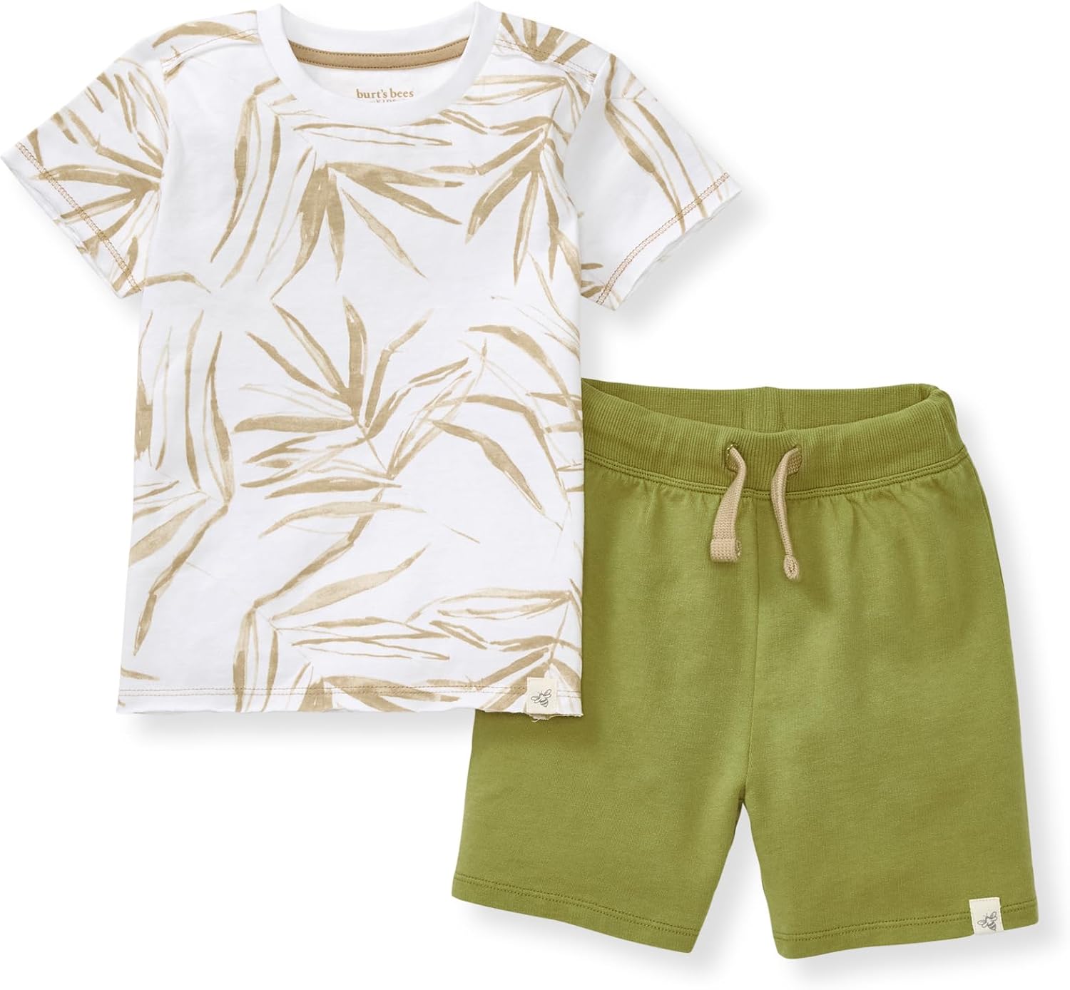 Burt's Bees Baby Boys Shirt and Pant Set, Top & Shorts Outfit Bundle, 100% Organic Cotton