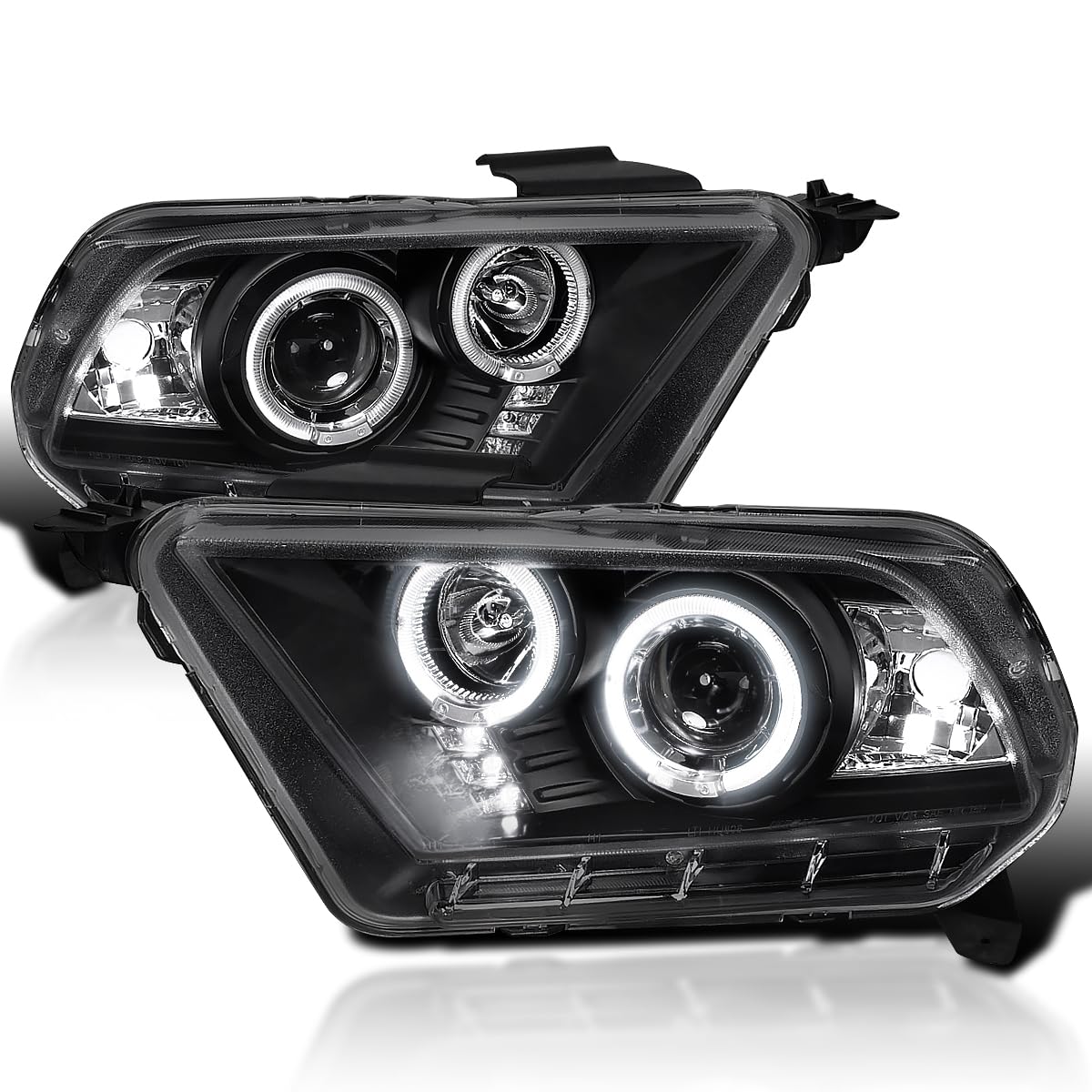 SPEC-D TUNING Black Headlights For 2010-2014 Ford Mustang, 1 Set