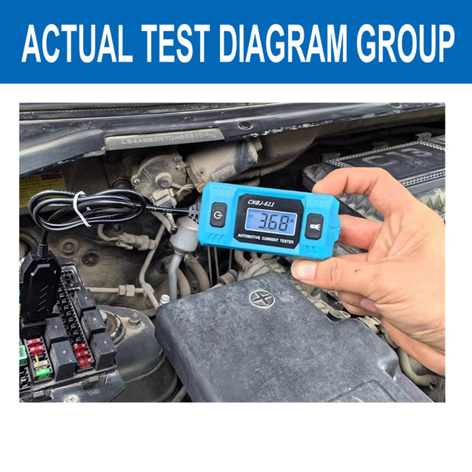 Testeur de fuite de courant numérique 20 A 48 V avec deux écrans LCD et design ergonomique Test parasite pour voiture camion double affichage de batterie de voiture testeur de vidange de batterie