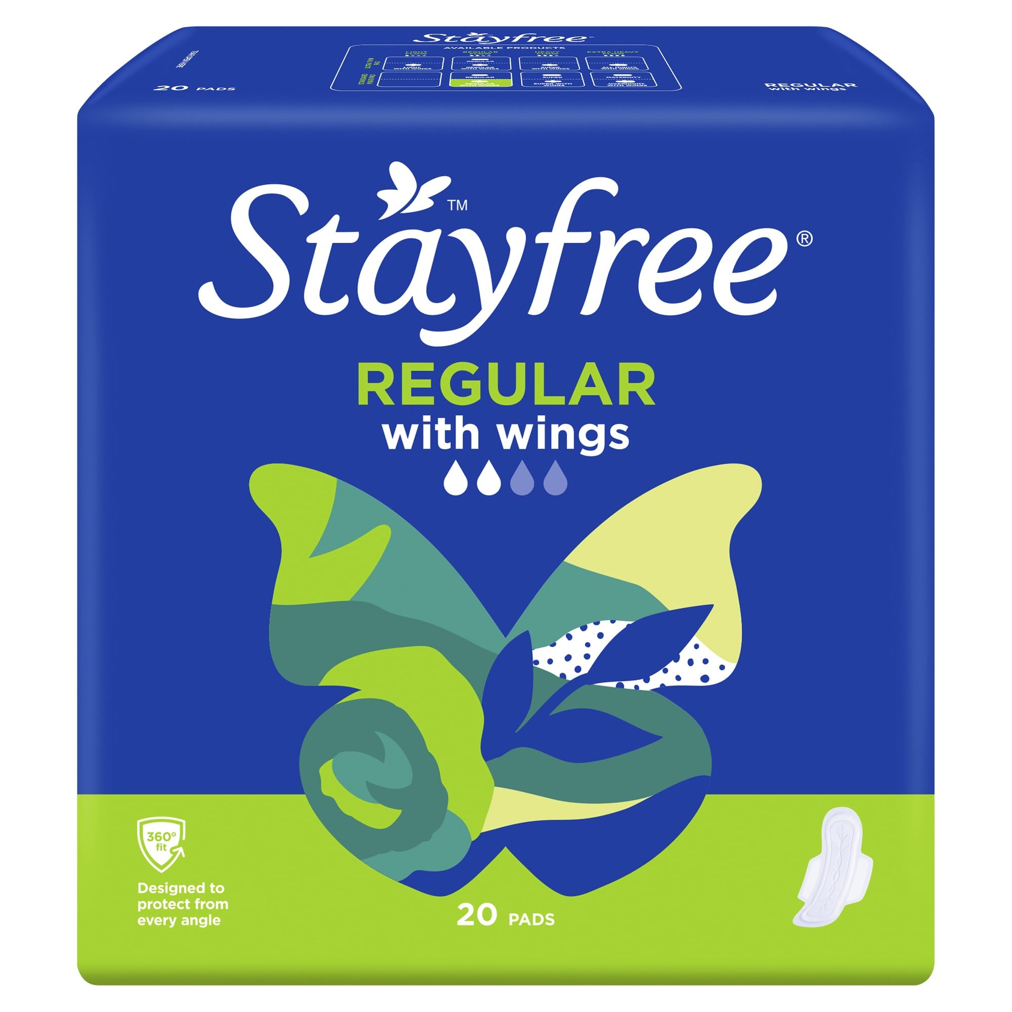 Stayfree Regular Pads With Wings 20 Pack