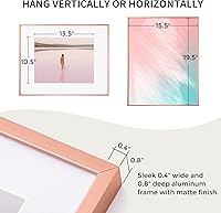 Vista 588 de Fun Memories Portarretratos de metal de 16 x 20 pulgadas con paspartú de 11 x 14 pulgadas, acabado de aluminio cepillado, parte delantera de vidrio