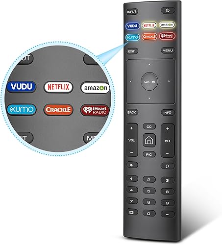 Repuesto para control remoto Vizio Smart-TV, nuevo control remoto universal XRT136 para todos los televisores inteligentes Vizio, para televisores