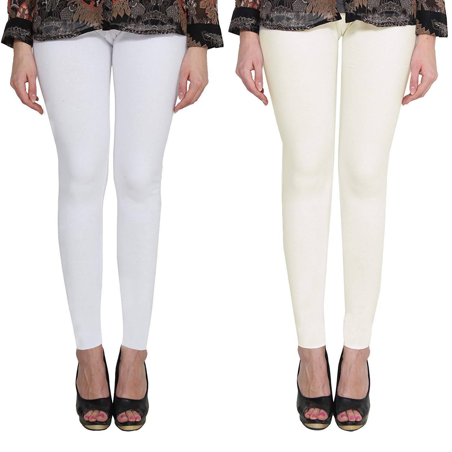 srisaras Premium Cotton Ankle Length Leggings Pack of 2-picture-22