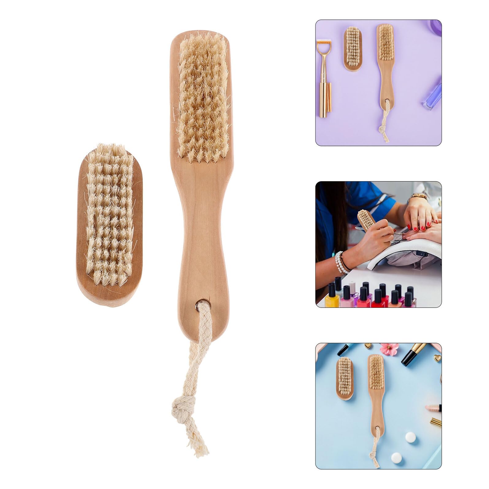 Brosse De Bain En Bois Avec Pierre Ponçe Naturelle Brosse À Ongles Double Face Manche Bois Pour Nettoyage Des Mains Et Pieds Exfoliation Gommage Naturel Spa Douche