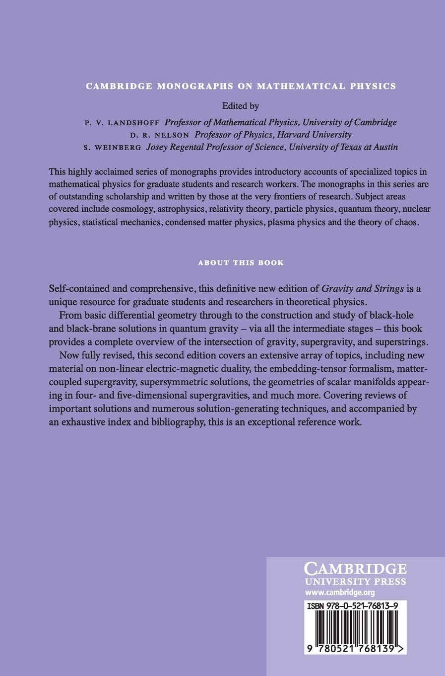 Gravity and Strings (Cambridge Monographs on Mathematical Physics)