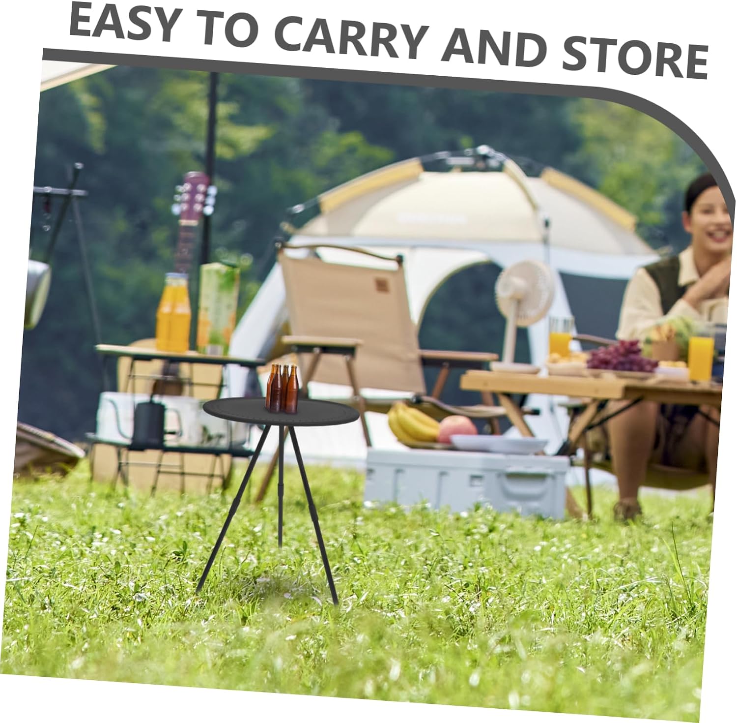 Toddmomy 1pc Adjustable Portable Folding Table Compact Round Design for Outdoor Picnics Camping and Bbqs Lightweight and Easy to Transport for Home Use and Festivals image 2