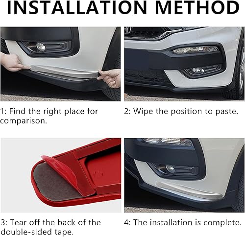 Miniatura 5 de Paquete de 4 protectores universales de goma para parachoques de automóvil, anticolisión, para esquinas delanteras y traseras de automóvil, tiras