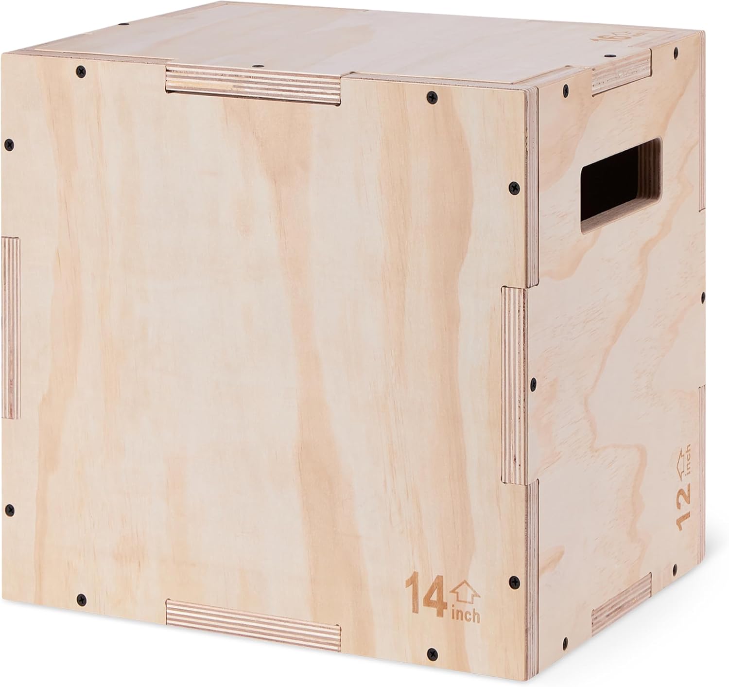 Amazon Basics Plyometric Jump Box, Plyo Box Jumps for Home Gym 14"x12"x16"