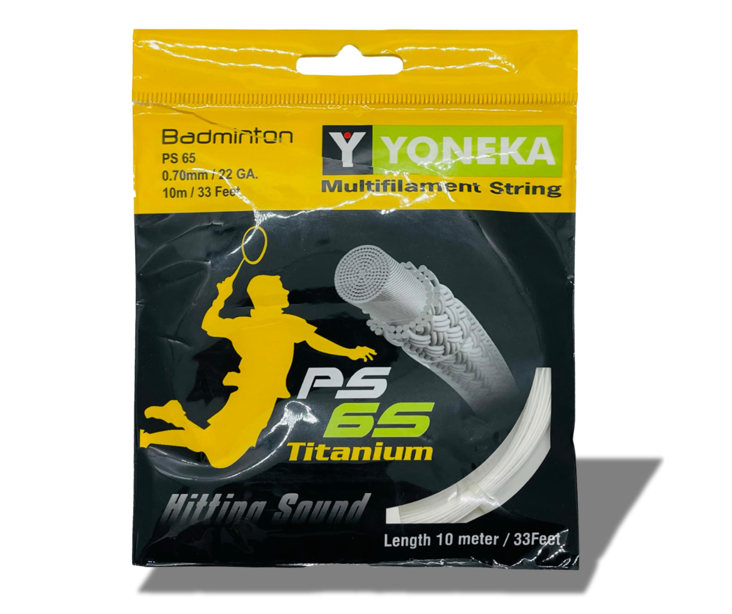 PS 65 Badminton String, 0.70mm Gauge, 10m Length, Silicone Material, Available in Red Blue Green White Black (White)-image-30