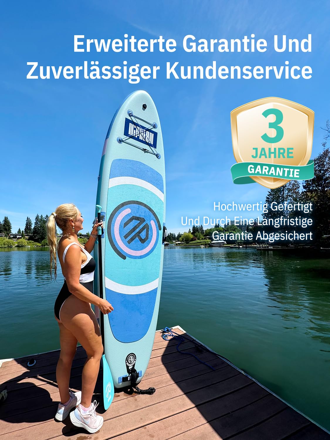Niphean Stand up Paddling Board，305cm SUP mit Anfängergeeignet Balancierflügel und Strapazierfähigem Zubehör, Inflatable Paddle Boards for Adults, Multifunktionales Yoga Paddleboard