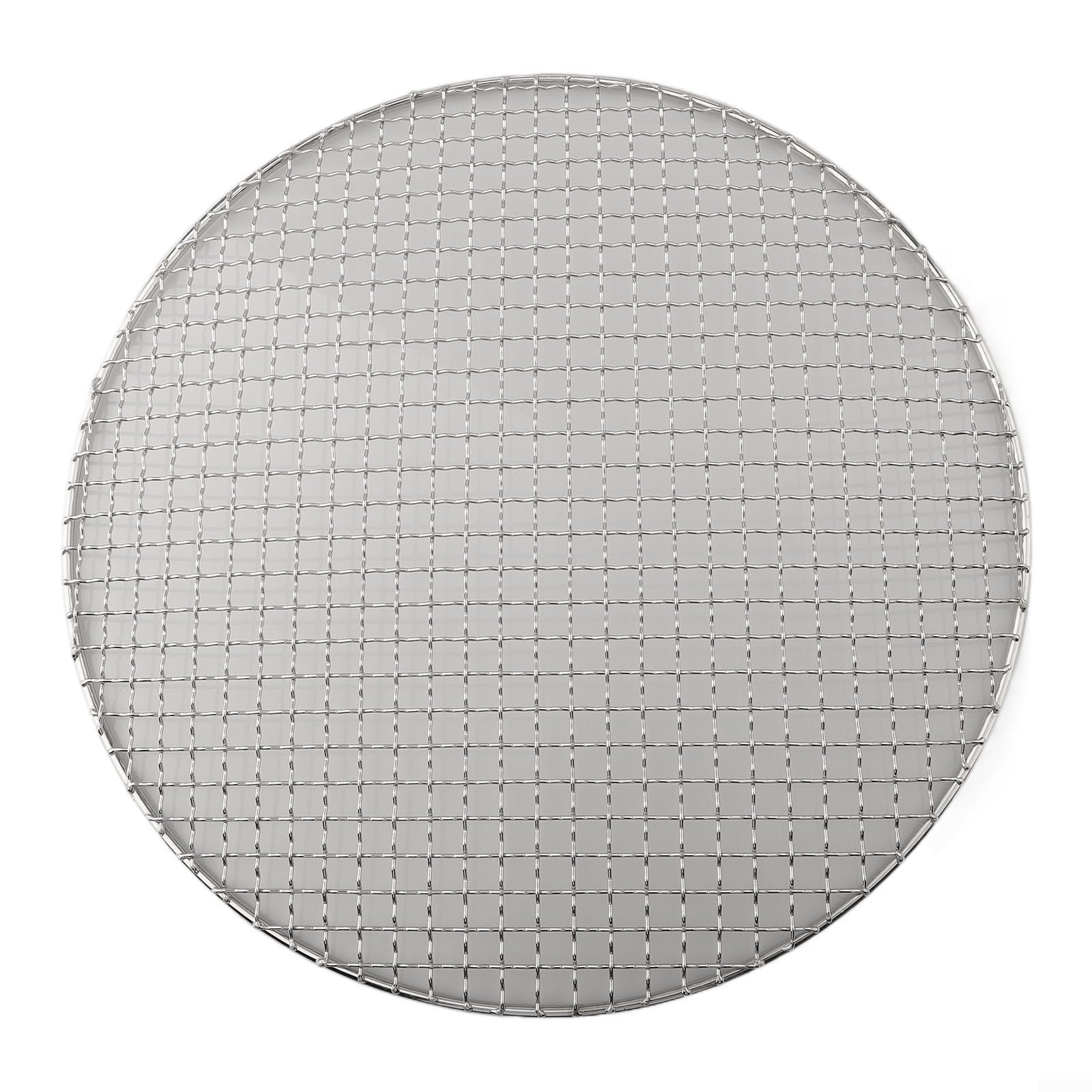 HGCOEYR BBQ Grill Mesh Net, Stainless Steel BBQ Mesh, Nonstick Korean Grill Net, Crossed Wire Grate, Silver, 150-380mm(380MM)