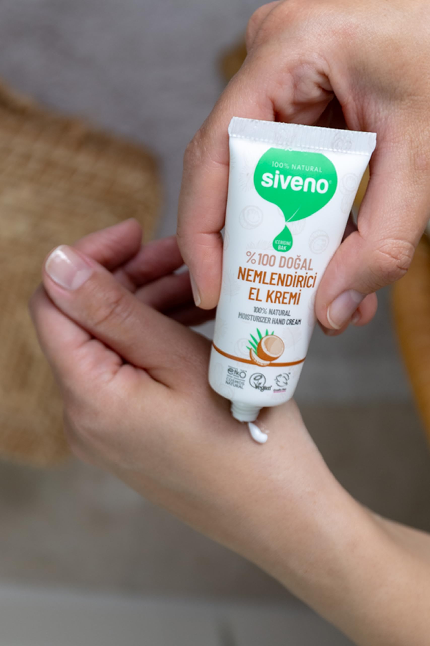 Siveno%100 Doğal El ve Vücut Kremi Hindistan Cevizi Avokado Yoğun Nemlendirici Onarıcı Vegan 30 ml