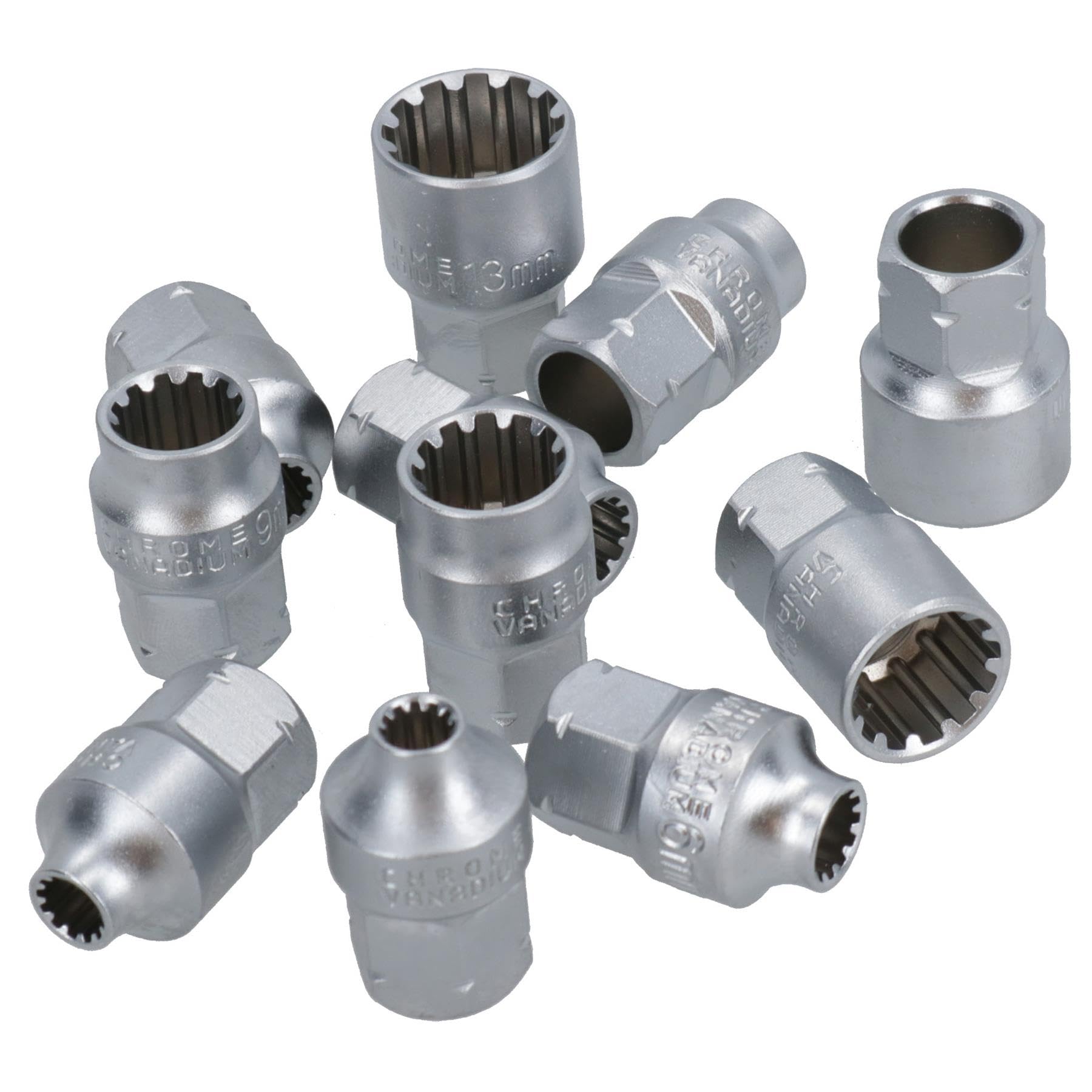 Llave de vaso métrico de paso de 1/4 pulgadas + juego de accesorios 4,5-13 mm, 29 piezas