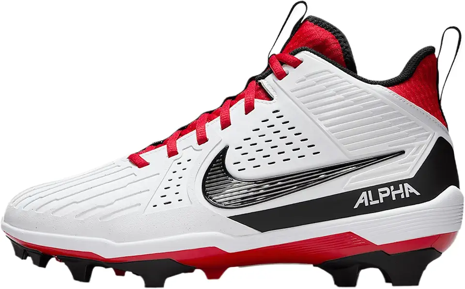 Nike Alpha Menace Strong Men&#x27;s Football Cleats (II5139-010, Black/Metallic Silver/White)