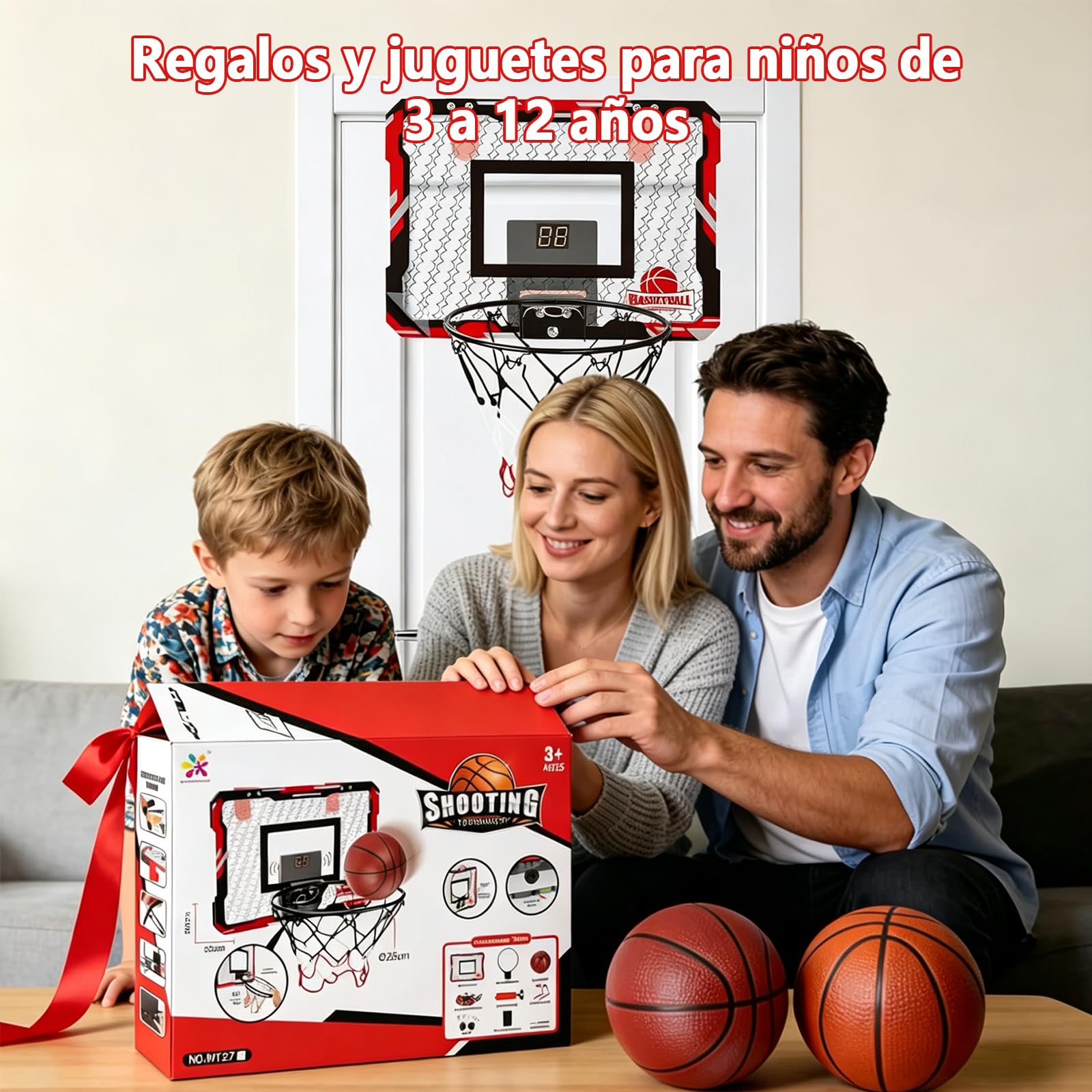 Canasta Baloncesto Infantil, Niños y Niñas de 5 6 7 8 9 10 11 12 años