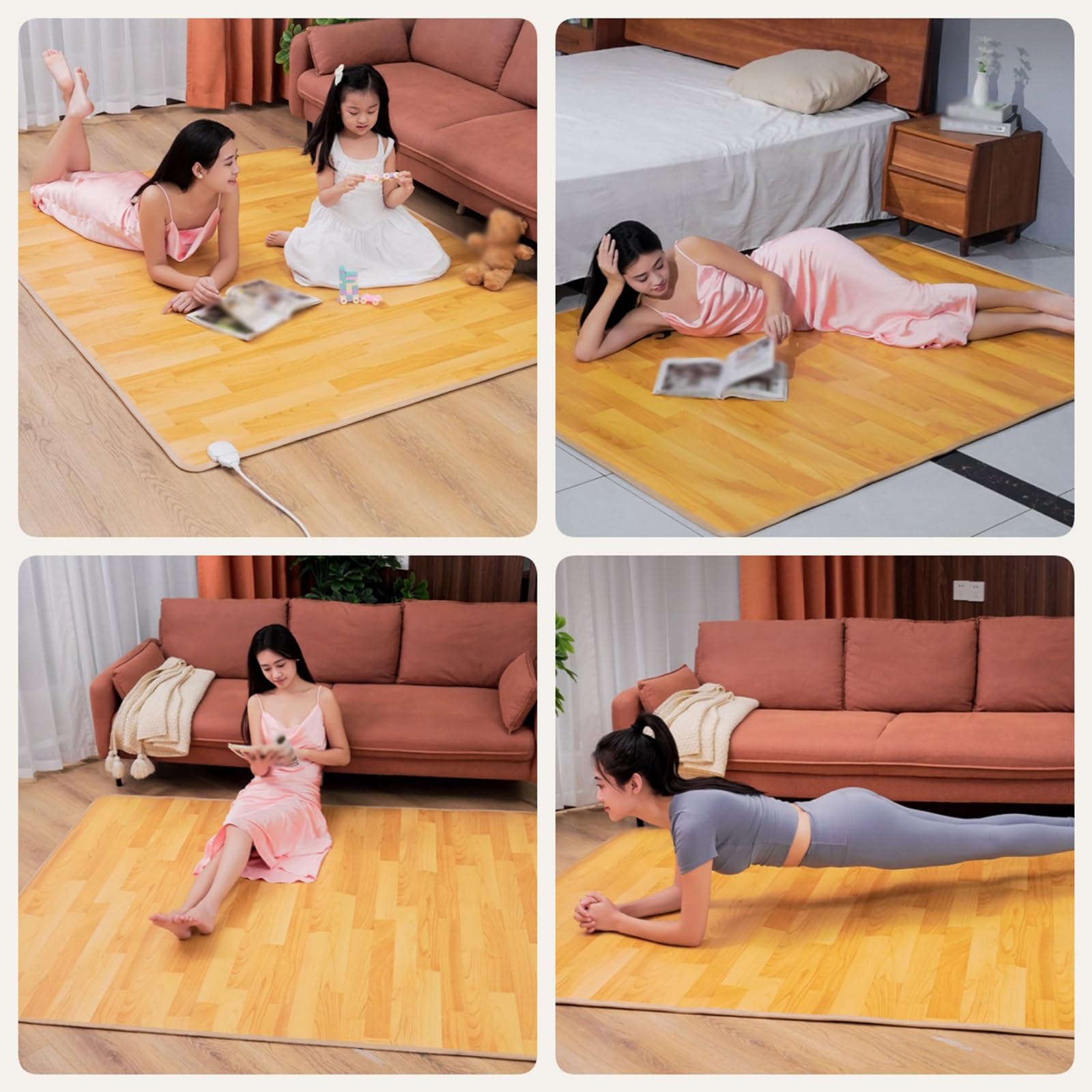 Tappetini Riscaldati, Tappeto Elettrico Riscaldato Con Timer, Temperatura Costante Intelligente, Superficie In PVC, Tappeto Riscaldante Elettrico Al Grafene Per Studio