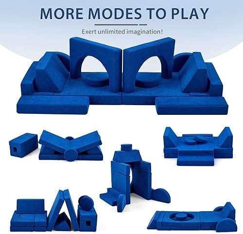 Miniatura 4 de Karl home Sofá infantil de 14 piezas, sofá modular de juegos para niños, sofá multifuncional de espuma para niños, escalada y relajación, sofá