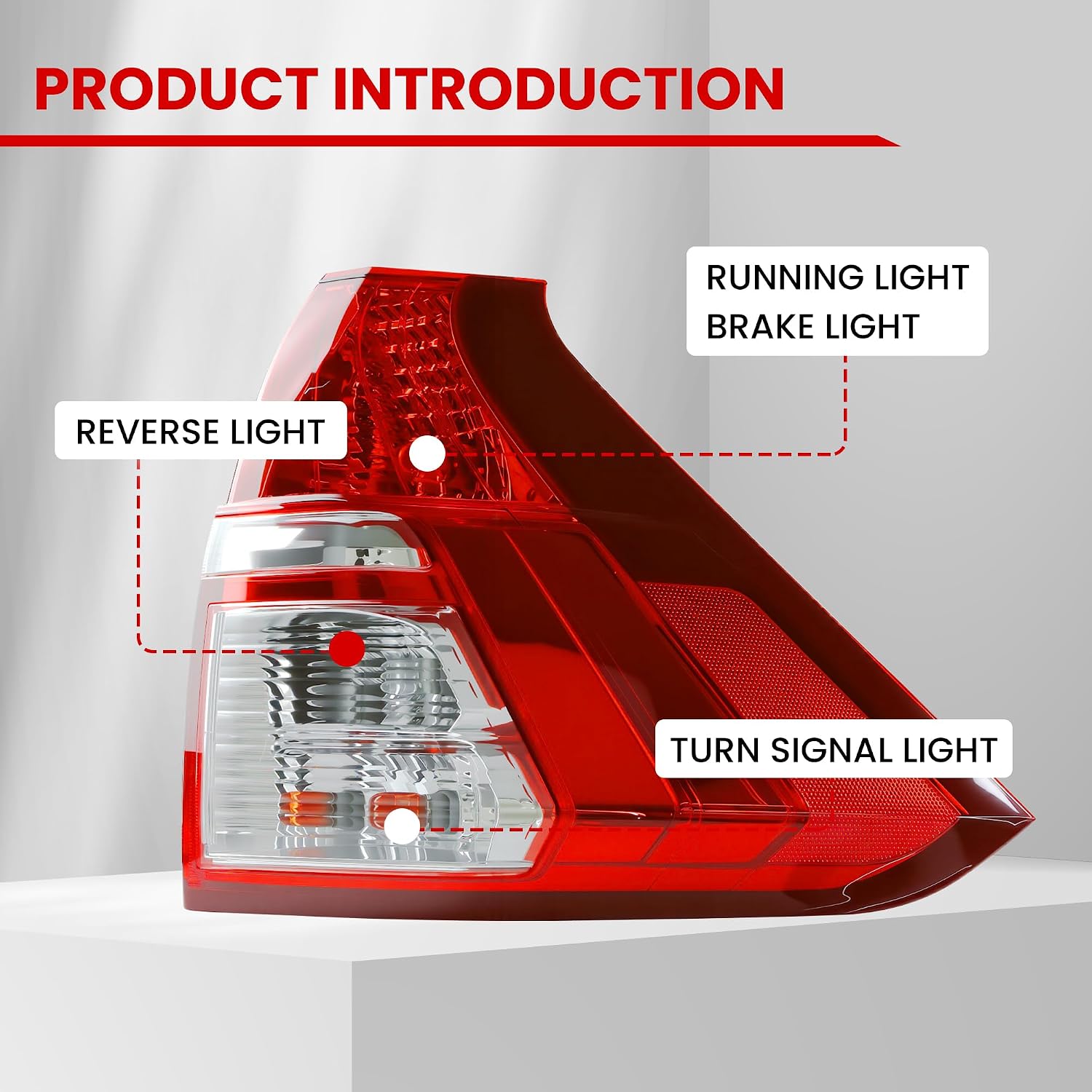 Tail Light Assembly with bulbs Compatible With 2015-2016 Honda CRV Replacement for 33500-T1W-A01 HO2801186 Taillight Rear Lamp