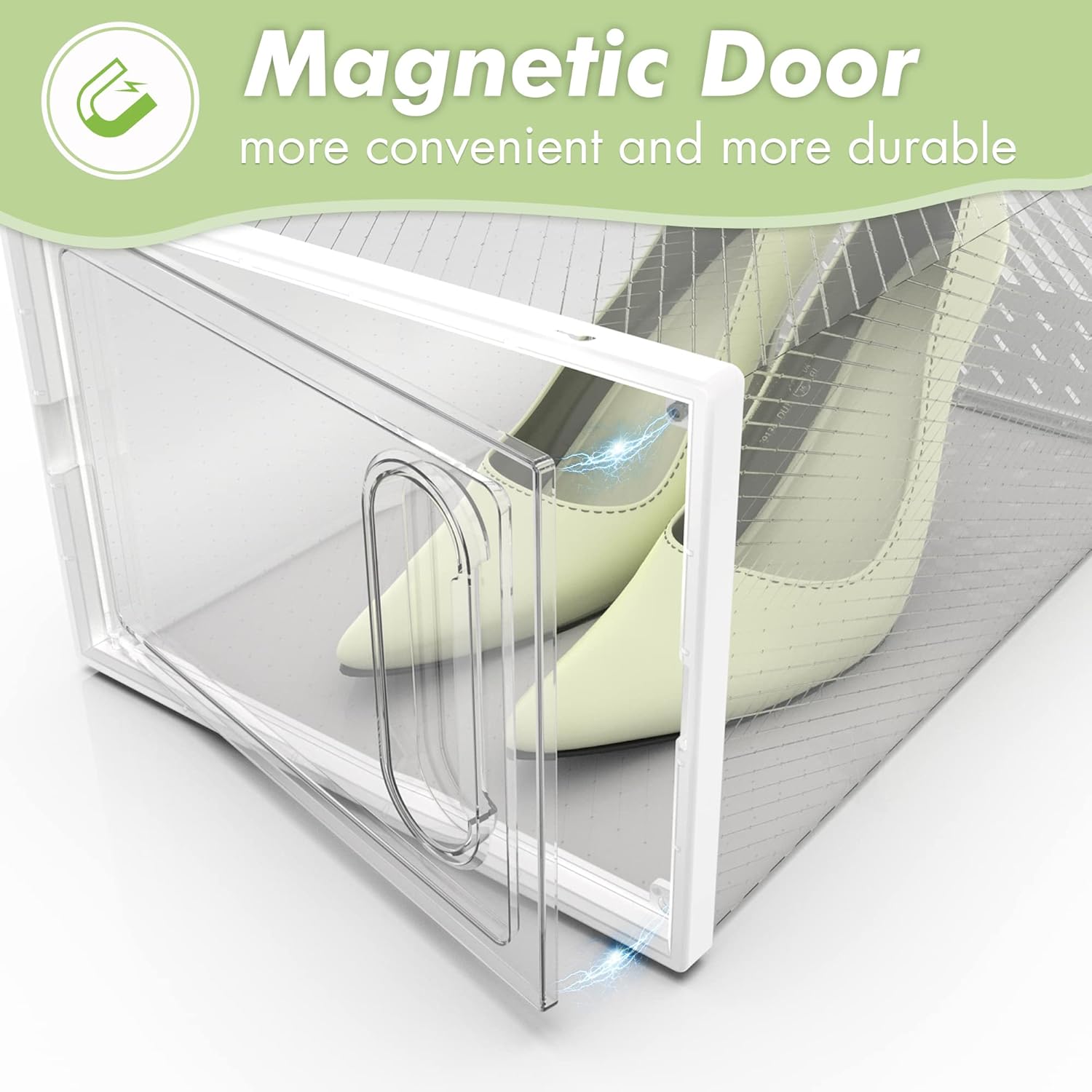 GONAT Large Shoe Organizers, 12 Pack Boxes Clear Plastic Stackable, Dust-Proof For Closet, Good Replacement For Shoe Rack, Under Bed, White. : Home & Kitchen