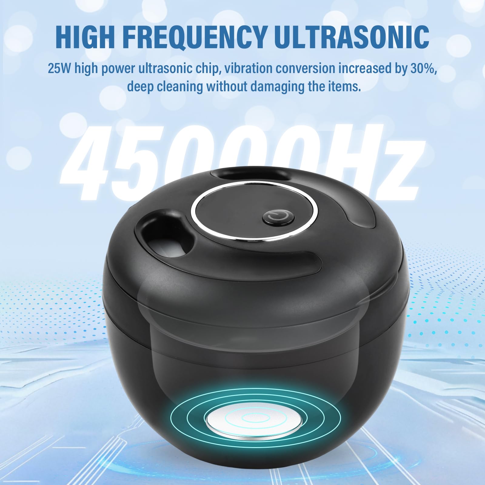 Ultrasonic Retainer Cleaner ultradźwiękowe urządzenie do czyszczenia zębów 45 kHz z promieniowaniem UV 25 W, ultradźwiękowe urządzenie do czyszczenia szyn dentystycznych, protez, kolor czarny
