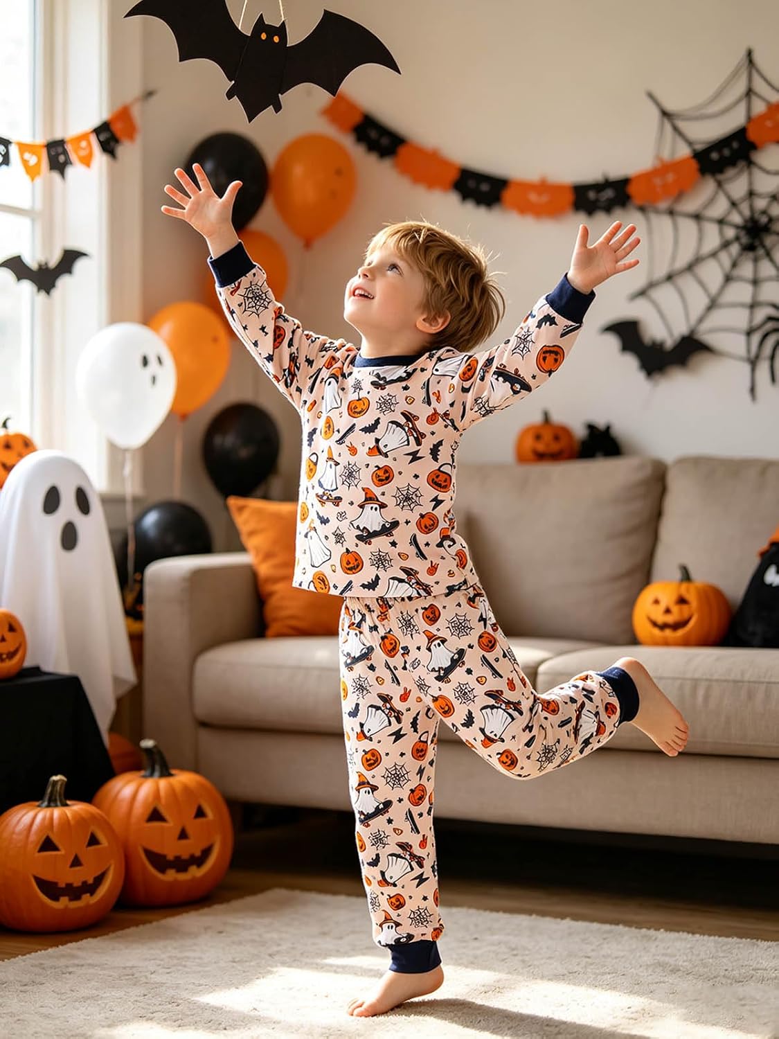 Funnycokid Toddler Boy Pajamas Kids Pjs Long Sleeve Sleepwear 2-6T