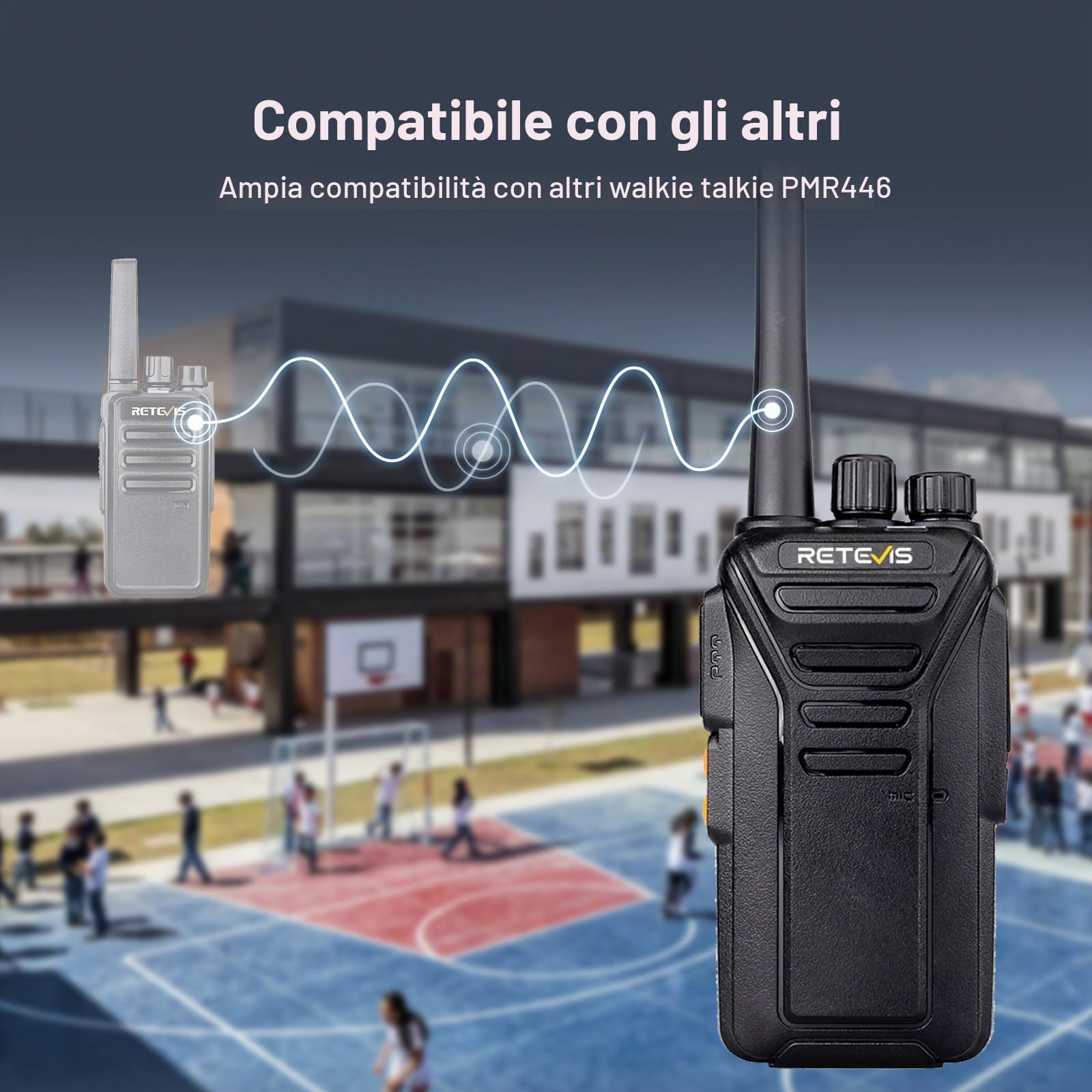 Retevis RT27 Ricetrasmittenti Professionali, Walkie-Talkie con Auricolari, Durevole PMR446 Licenza-Libero 16 Canali CTCSS/DCS VOX, Walkie Talkie Professionali per Scuola, Sicurezza(10 Pezzi, Nero)