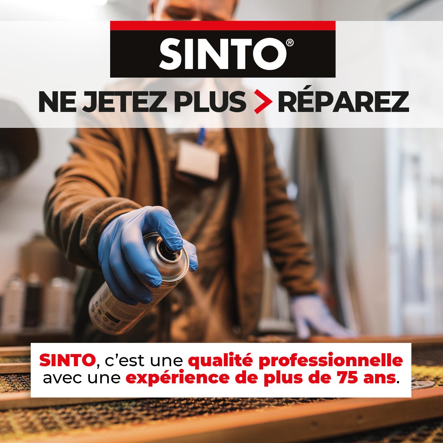 SINTO Résine polyester répare métaux plastiques et composites 1kg, consolide colmate et imperméabilise, gouttières volets carrosserie et stratifiés, caravanes et bateaux, intérieur et extérieur