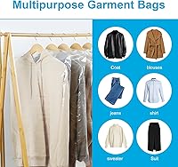 Vista 3 de Paquete de 30 bolsas transparentes para ropa, fundas de ropa de 35.4 pulgadas, bolsas de plástico para ropa, bolsas de limpieza en seco
