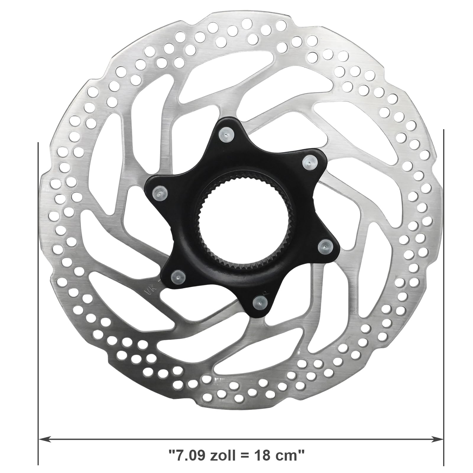 Fahrrad-Zentralverschluss-Bremsscheibe, Ersatz für Shimano SM-RT30, 180 mm Bremsscheibe mit Schließdeckel, ideal für Rennräder und Mountainbikes (RT30,180MM)