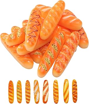 40 PCS Fake Mini Bread Resin Bakery Bread Mini Faux Bread Set Tiny Artificial Dessert for DIY Home Kitchen Prop Decorations