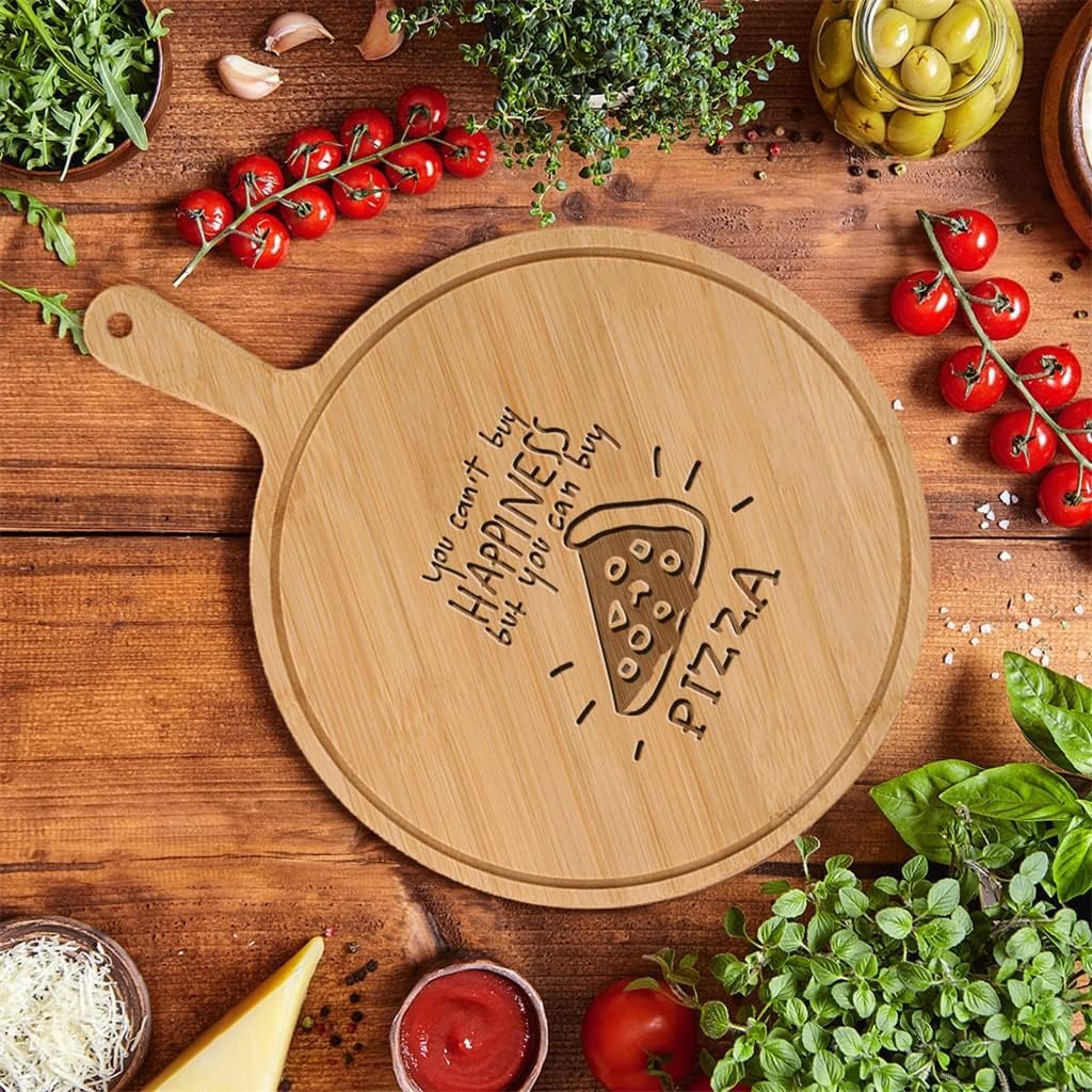 9 Inches Round Wooden Pizza Baking Steak Tray Platter Pizzas Pan Cake Bakeware Tools Kitchen Accessories and Gadgets