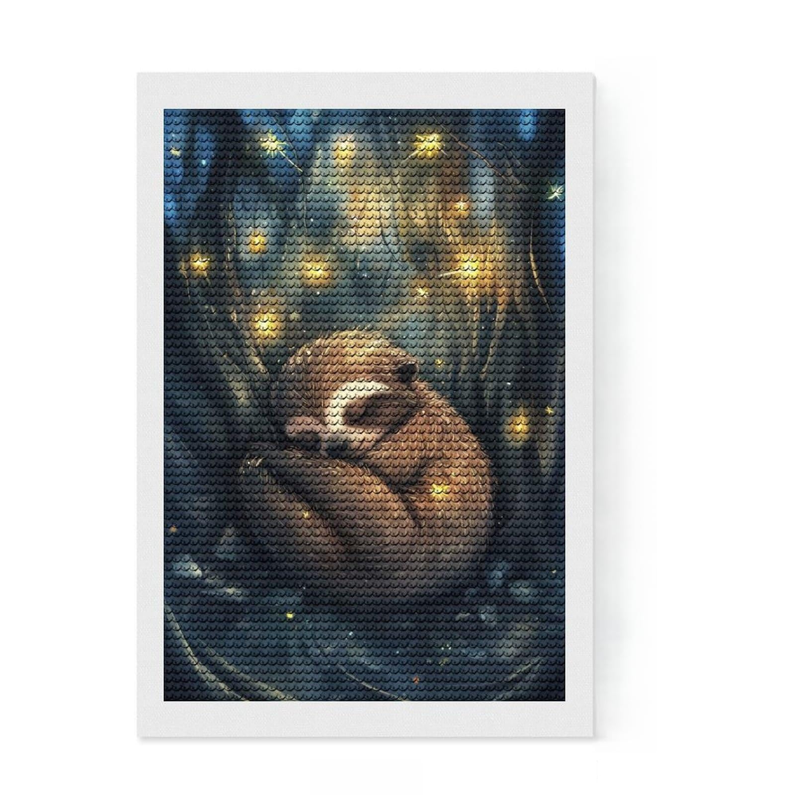 Junmoney Sleeping Sloth in Forest Round Drill Diamond Painting 8"x12", Cute Room Decor, Relaxing DIY, with Tool Kit, Thoughtful Present