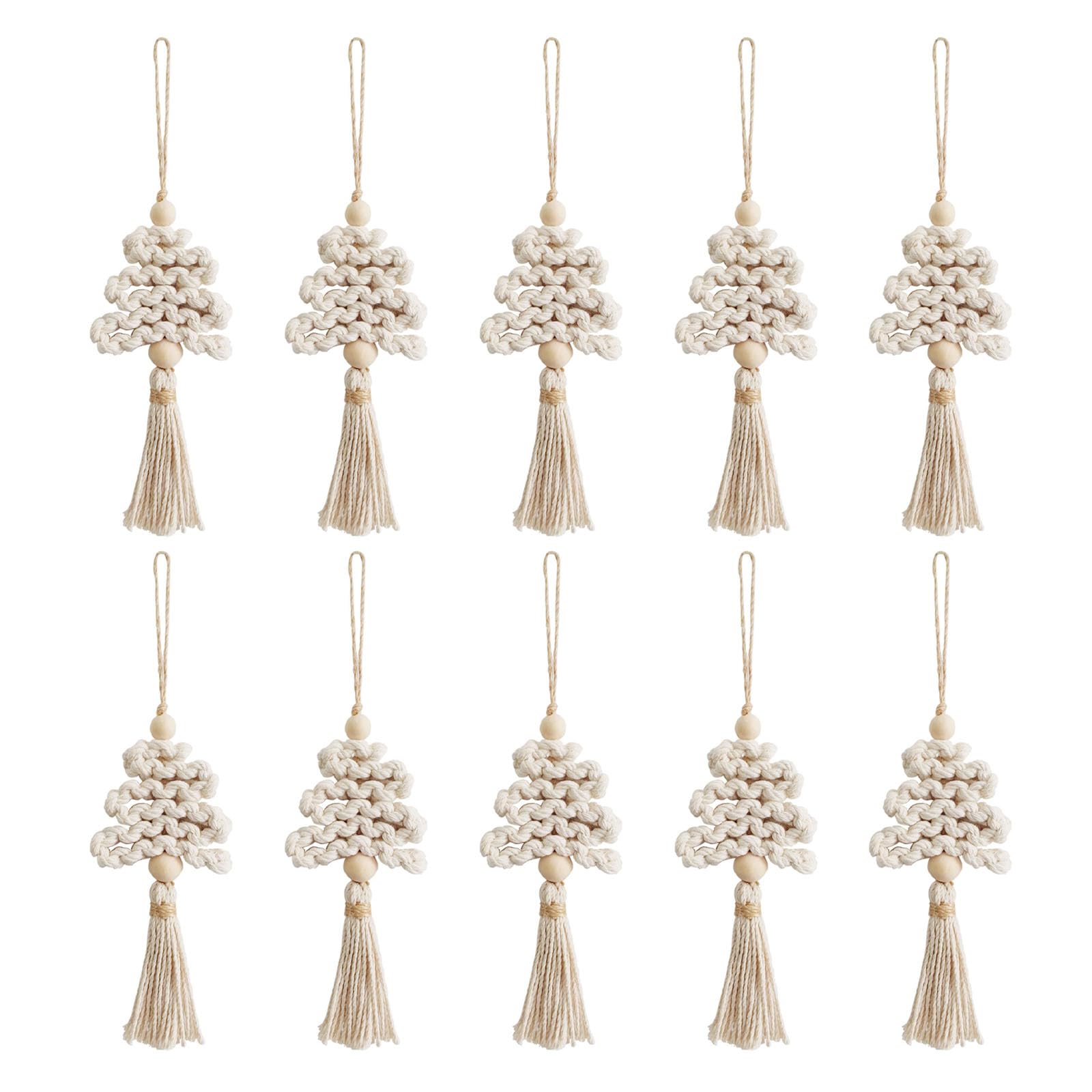 Buxuaaaa Handwoven Christmas Tree Pendant Cute Ornament Art Model Decor for New Year Birthday Party Backdground Decor Christmas Tree Pendant Set