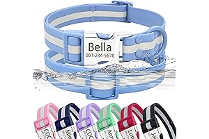 Waterproof Reflective Dog Collar with Custom Engraved Name and Number