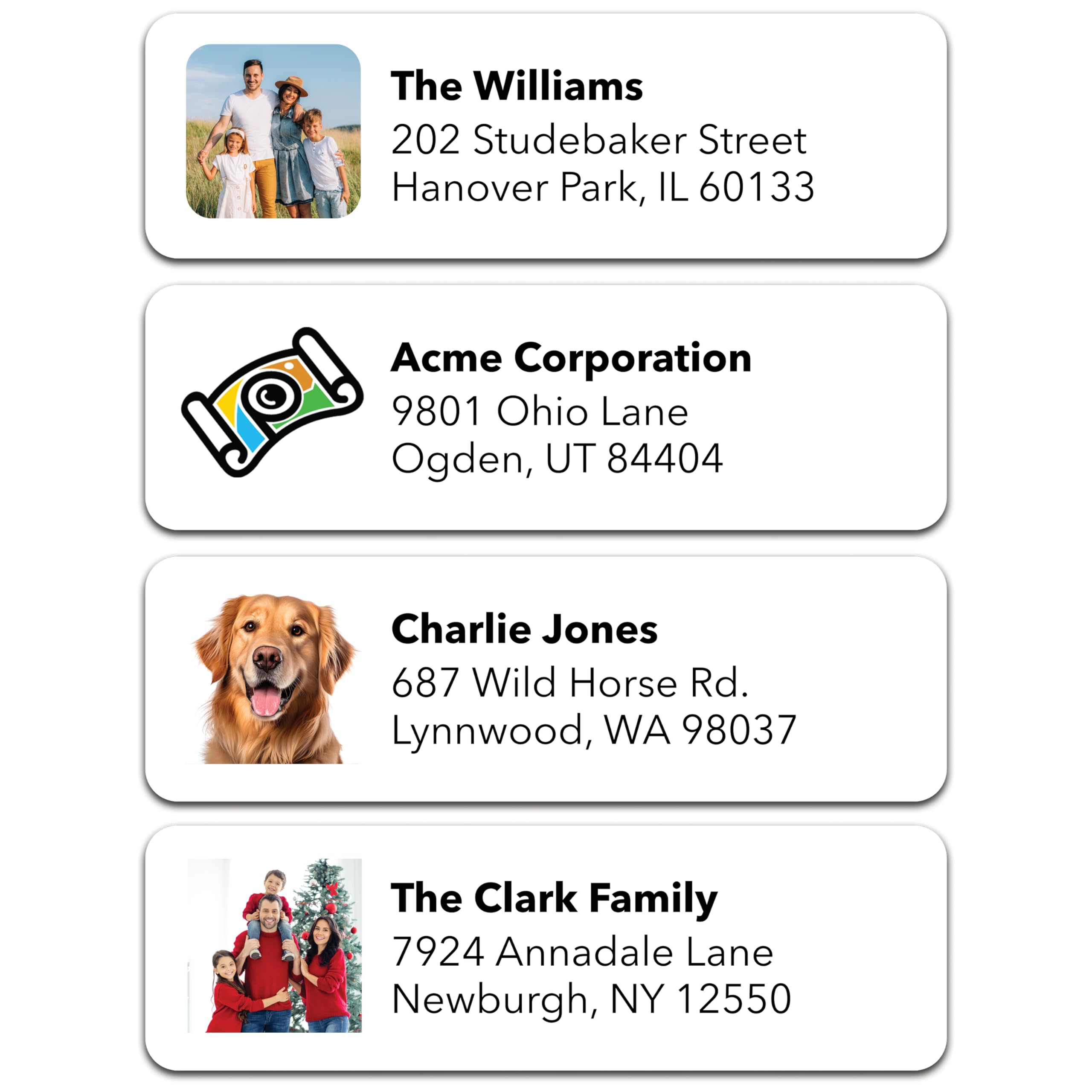 Personalized Return Address Labels (Upload Your Photo) - Custom Image Address Stickers on Sheets (50-1000 Labels)