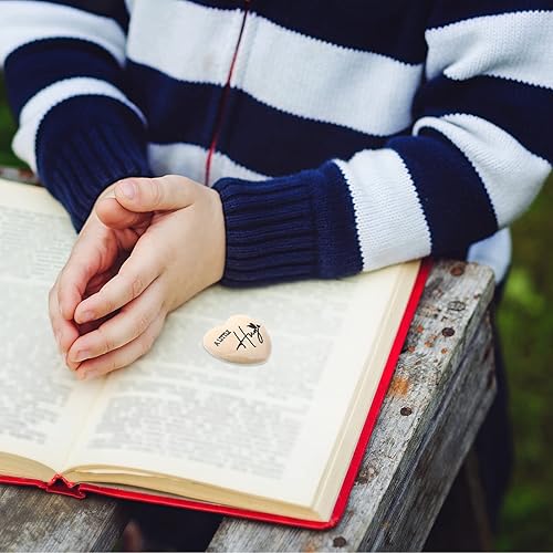 Miniatura 6 de Bucherry 30 juegos de regalos para el día de San Valentín de madera con corazón de bolsillo con tarjeta de abrazo de la Biblia, bolsa de organza a