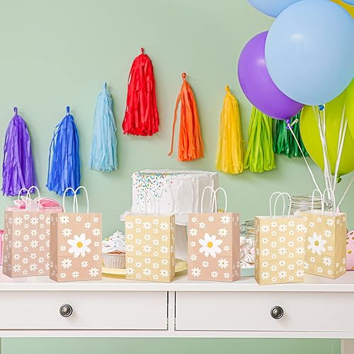 Miniatura 5 de Glenmal 24 piezas de bolsas de regalo con flores de margarita amarillas a granel, bolsas de regalo con flores de margarita boho, bolsas de golosinas