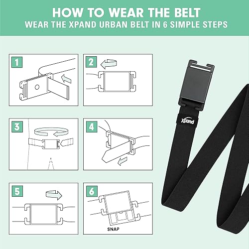 Miniatura 5 de Xpand Urban Belt - Cinturón elástico invisible con hebilla magnética de liberación rápida