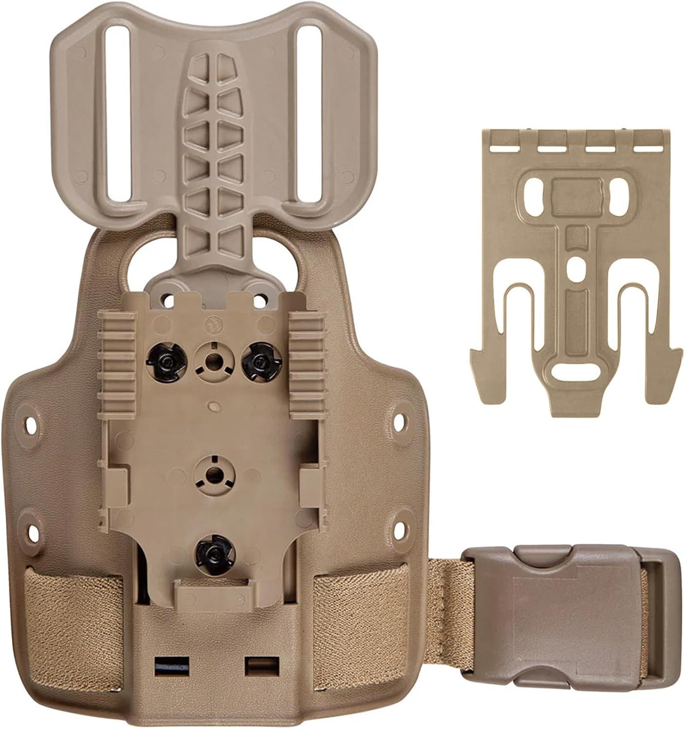 Drop Flex Adapter with QLS Kit, Drop Leg Holster Platform Adjustable Thigh Holster 6004 Leg Shroud Adapter for Holsters and Magazine Pouches Quick Locking