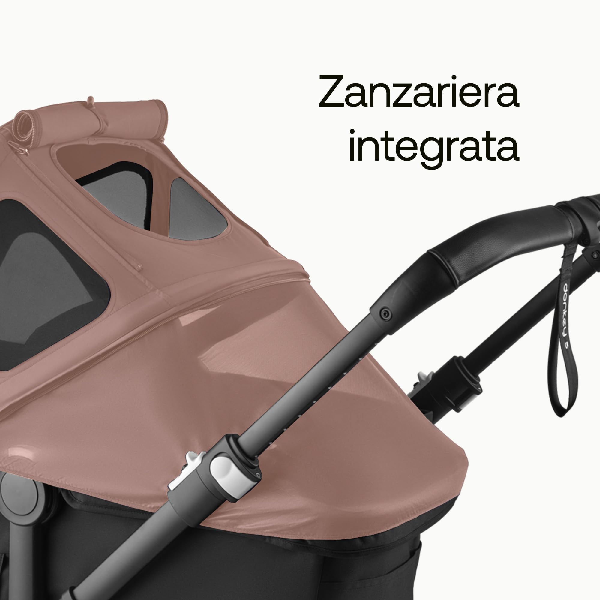 Bugaboo Donkey Cappottina Breezy, Estensibile per una maggiore copertura e una Protezione Solare ottimale, Resistente all'Acqua, Compatibile Con Tutti i Passeggini Donkey, Dusty Pink
