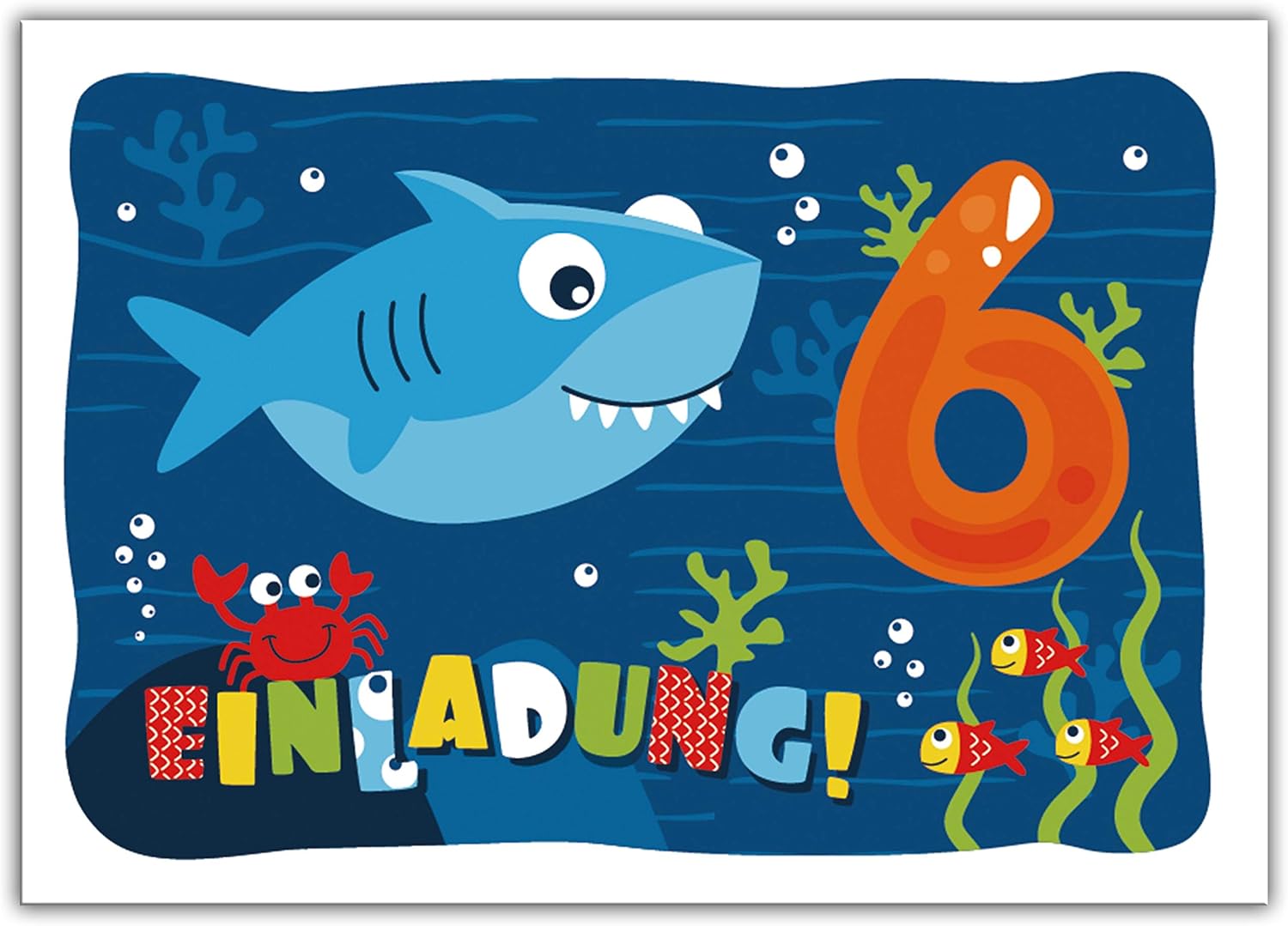 10 Einladungskarten zum 6. Kindergeburtstag sechste Geburtstag Jungen ...