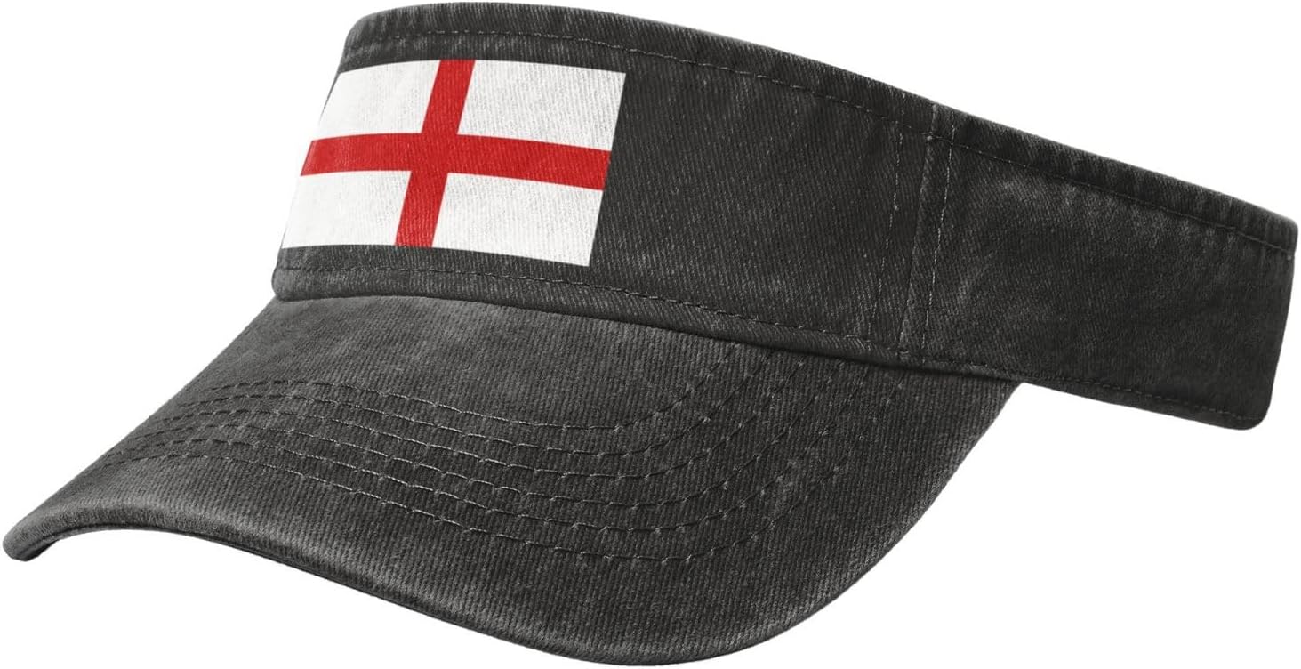 Sun Hats for Men Women Summer Sport Empty top Baseball Cotton with for Beach, Summer, England Flag Black