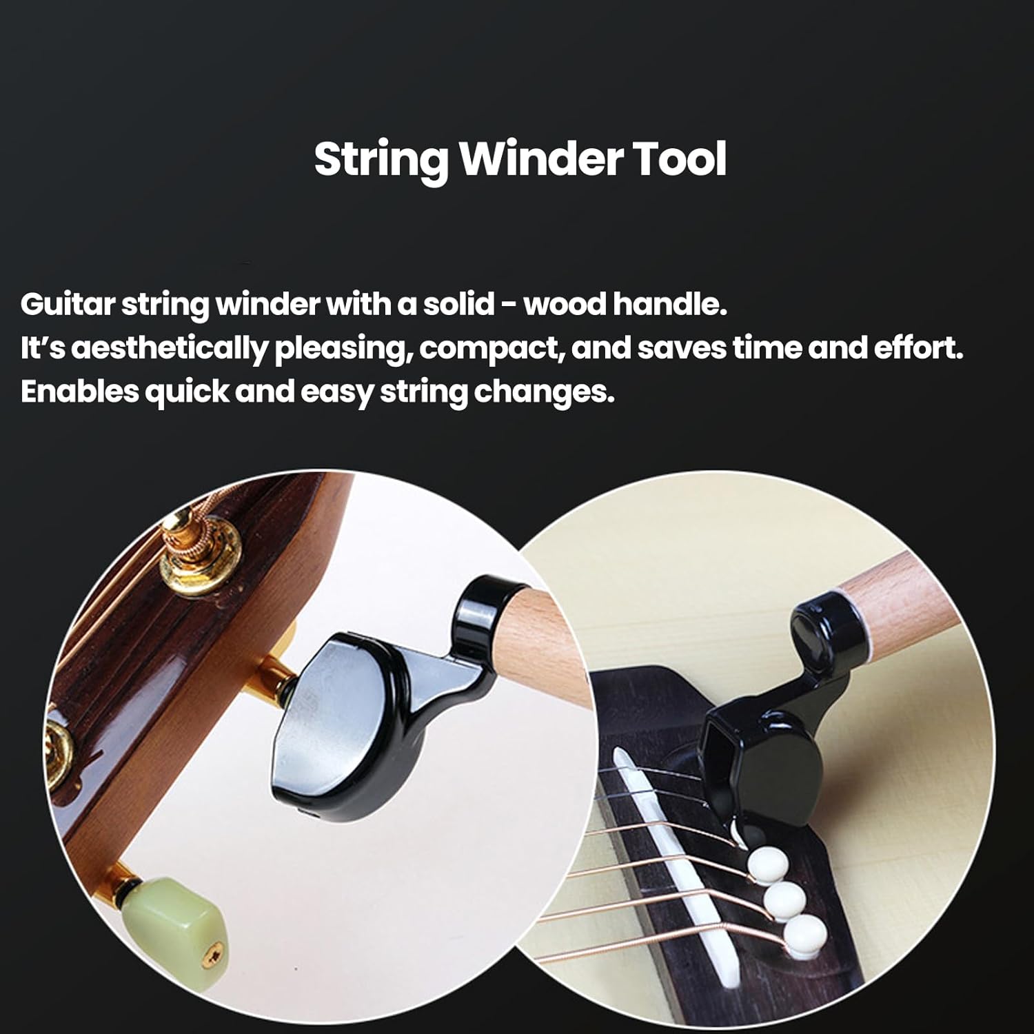 Aestivate Guitar Repair Tool Kit, 10mm Wrench, 4mm Allen Rrench, Cleaning Brush, Guitar Hammer, Guitar String Winder Instrument Maintenance Set with Storage Bag (6pcs Multi-Guitar Repair Tools)