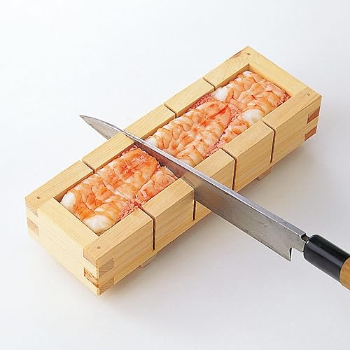Miniatura 6 de Molde de madera de la prensa del sushi de EDOYA Hinoki Oshizushi hecho en Japón (7.1×4.1 pulgadas)