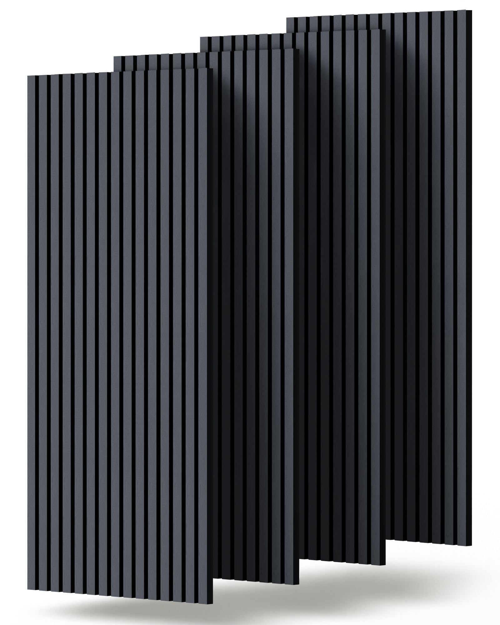 4x Panneaux acoustiques à lamelles 120 x 60cm Chêne noir bois