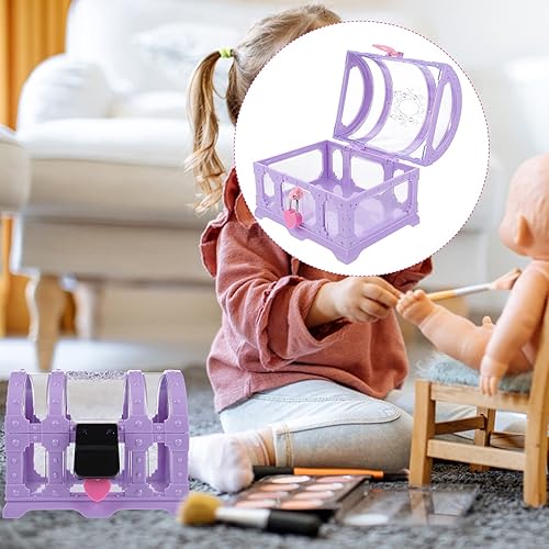 Vista 9 de balacoo Caja de joyería de 1 juego de caja de cofre del tesoro vintage para niñas, caja de joyería transparente, caja de regalo para niñas, señoras