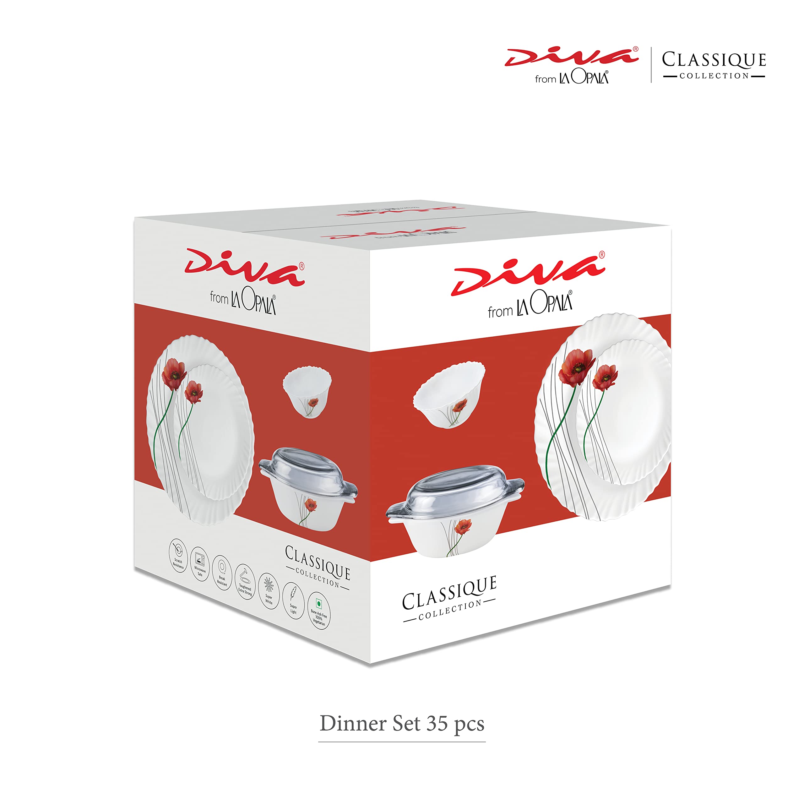 La Opala Diva Dinner Set - 35 Piece Twilight Bouquet -5 La Opala Diva Dinner Set - 35 Piece Twilight Bouquet -5